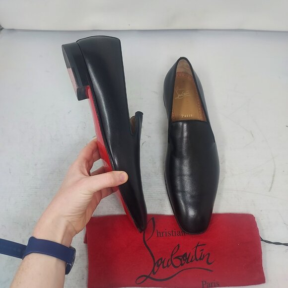 Christian Louboutin MENS Dandelion Black Smooth Leather Loafer Shoe - Picture 4 of 15